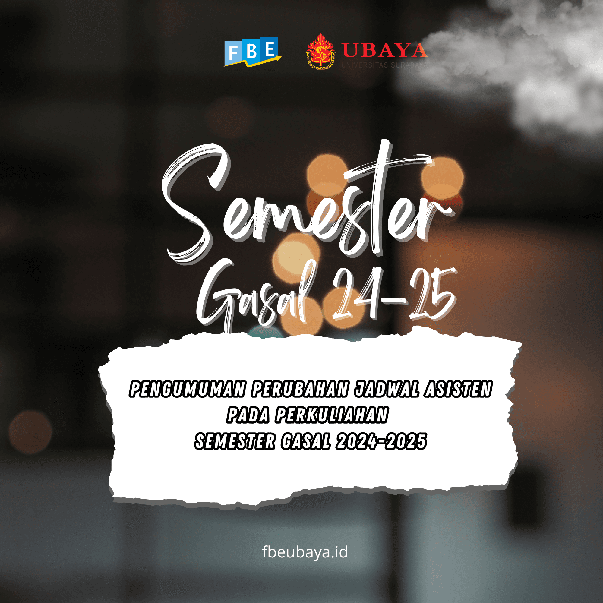 Pengumuman Perubahan Jadwal Asisten pada Perkuliahan Semester Gasal 2024-2025