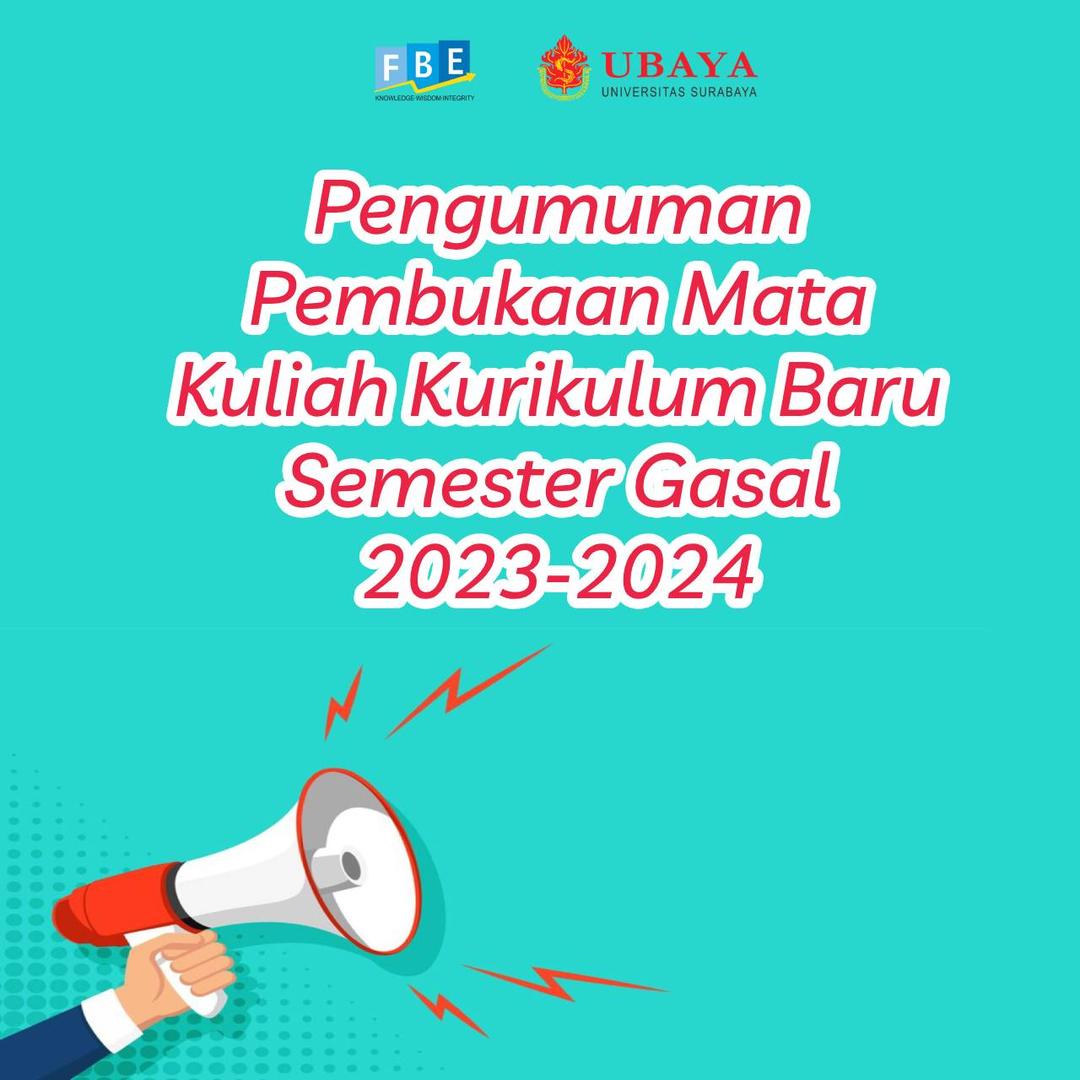 Pengumuman Pembukaan Mata Kuliah Kurikulum Baru Semester Gasal 2023-2024