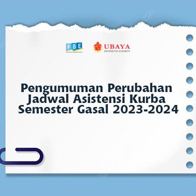 Pengumuman Perubahan Jadwal Asistensi Kurba Semester Gasal 2023-2024
