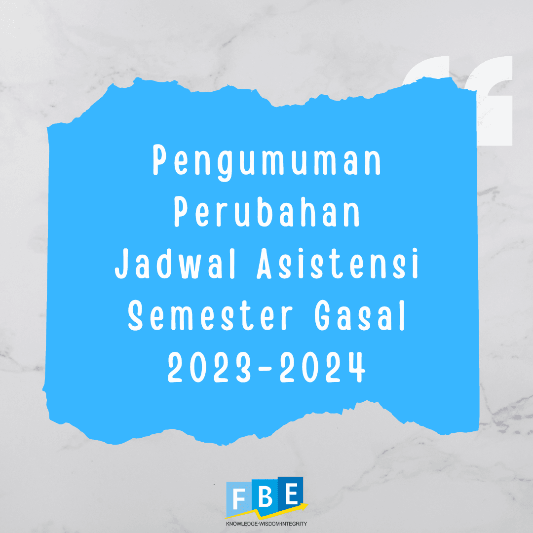 Pengumuman Perubahan Jadwal Asistensi Semester Gasal 2023-2024
