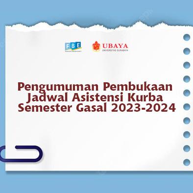 Pengumuman Pembukaan Jadwal Asistensi Kurba Semester Gasal 2023-2024