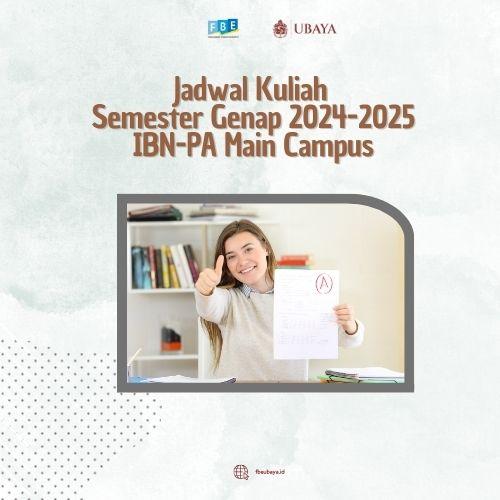Jadwal Kuliah  Semester Genap 2024-2025 IBN-PA Main Campus