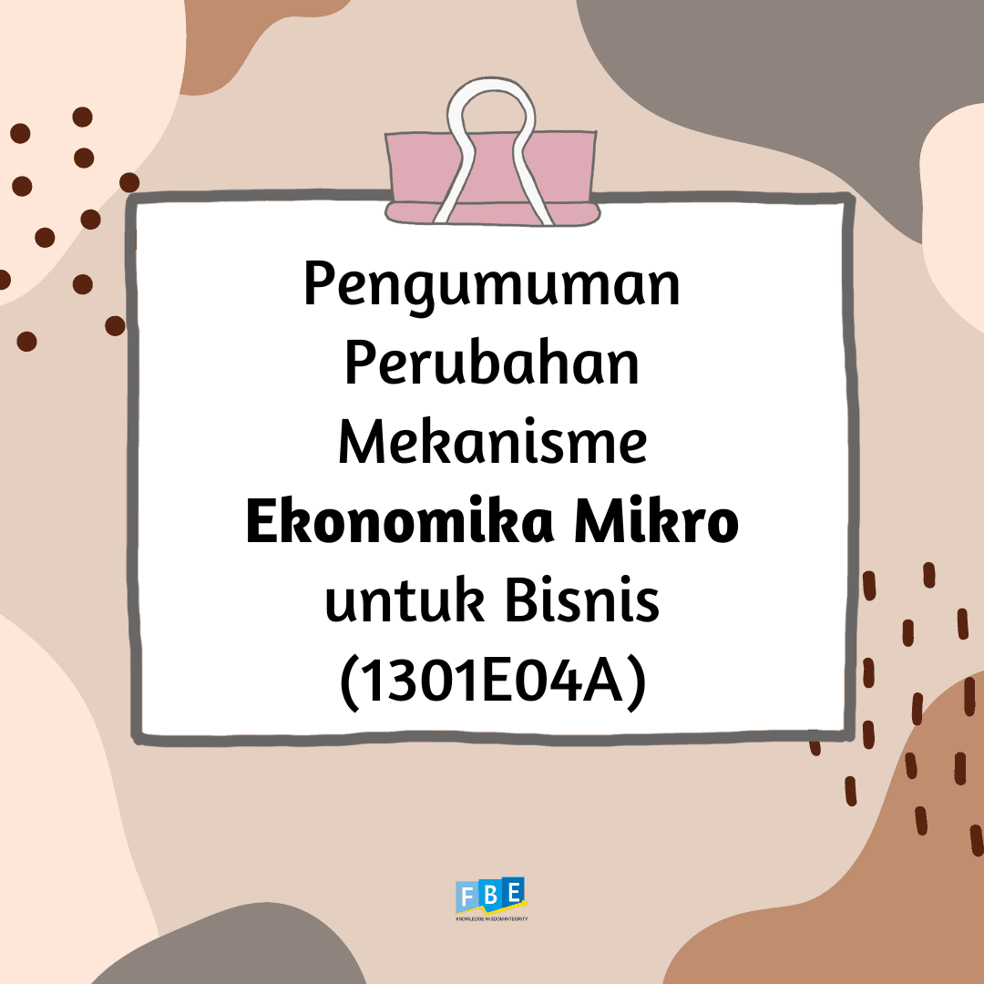 Pengumuman Perubahan Mekanisme Ekonomika Mikro untuk Bisnis (1301E04A)