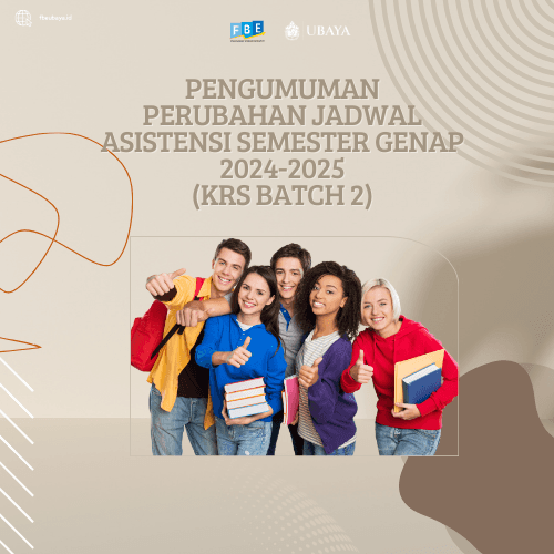 PENGUMUMAN PERUBAHAN JADWAL ASISTENSI SEMESTER GENAP 2024-2025 (KRS BATCH 2)