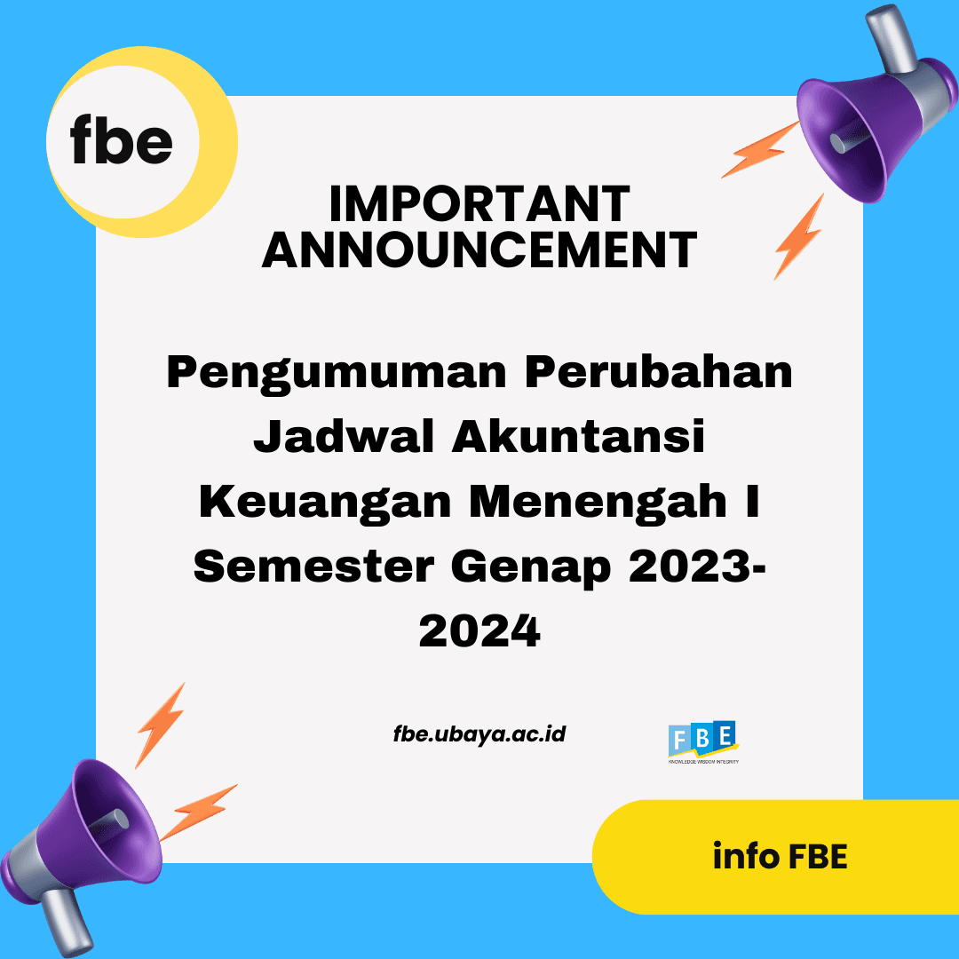 Pengumuman Perubahan Jadwal Akuntansi Keuangan Menengah I Semester Genap 2023-2024