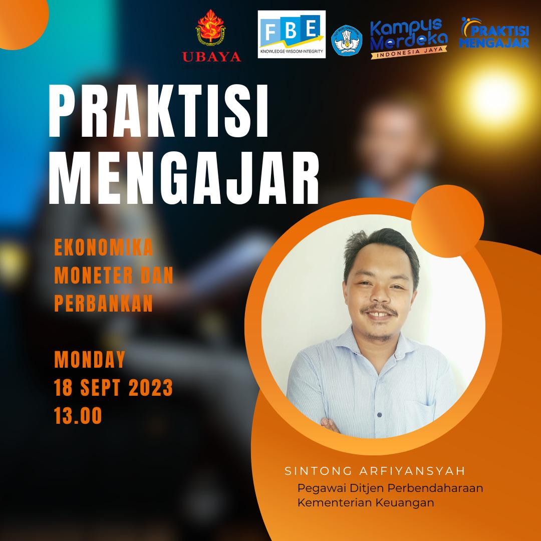 Ekonomi Moneter dan Perbankan, Monday 18 Sept 2023 || 13.00 WIB