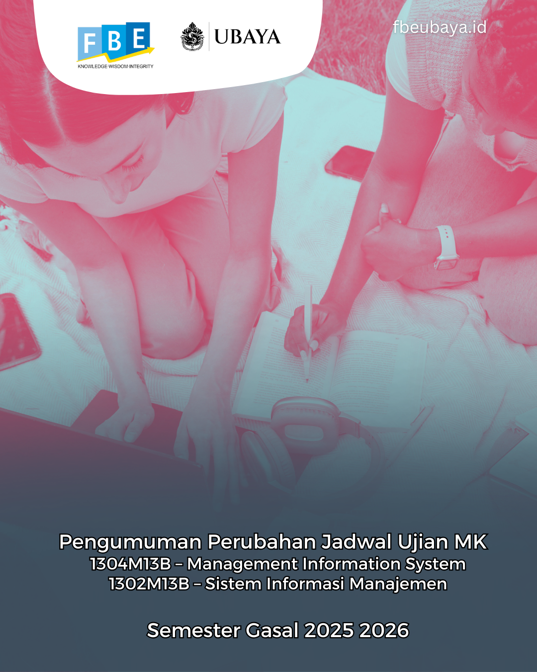 Pengumuman Perubahan Jadwal Ujian