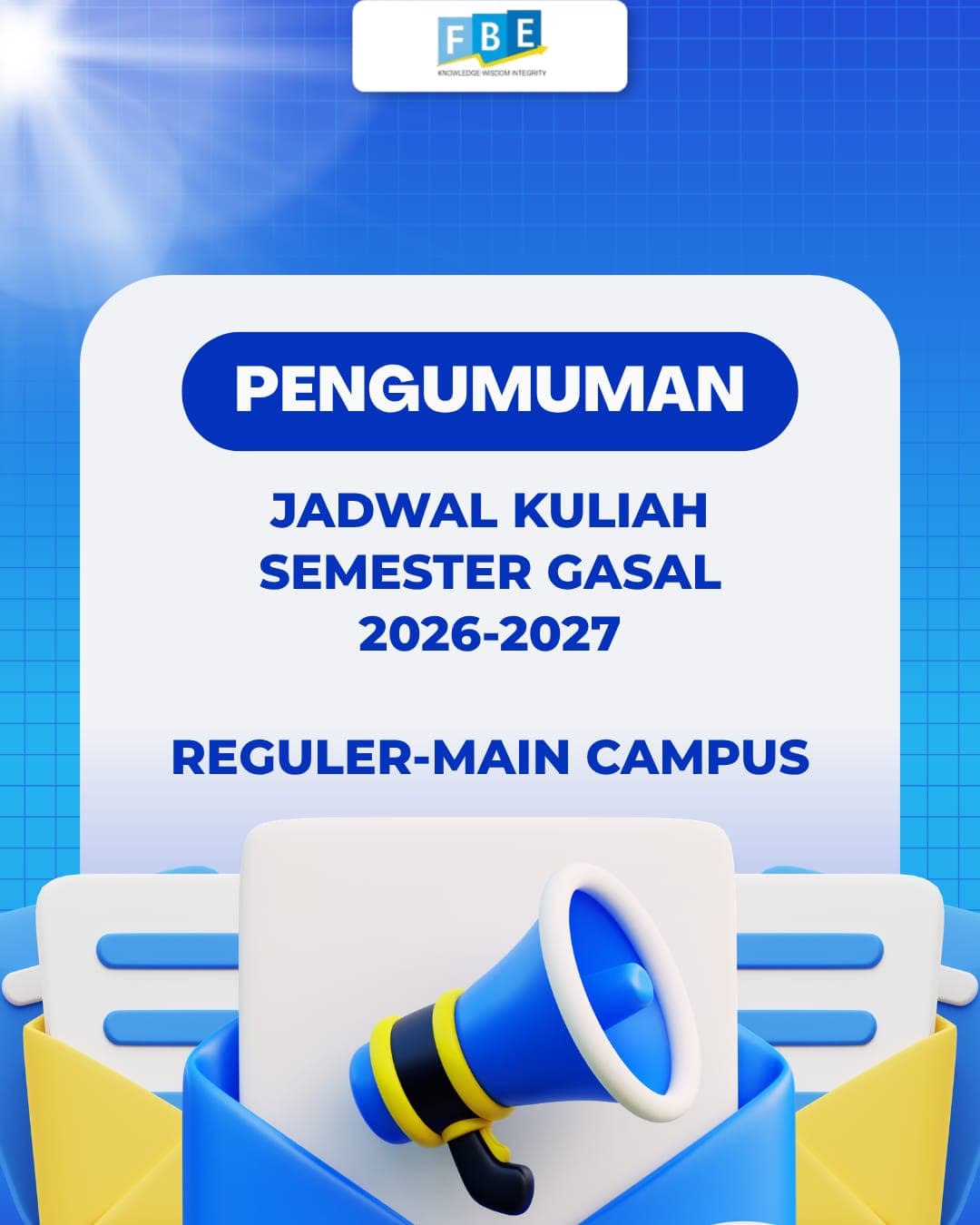JADWAL PERKULIAHAN SEMESTER GASAL 2026-2027 FAKULTAS BISNIS DAN EKONOMIKA UNIVERSITAS SURABAYA
