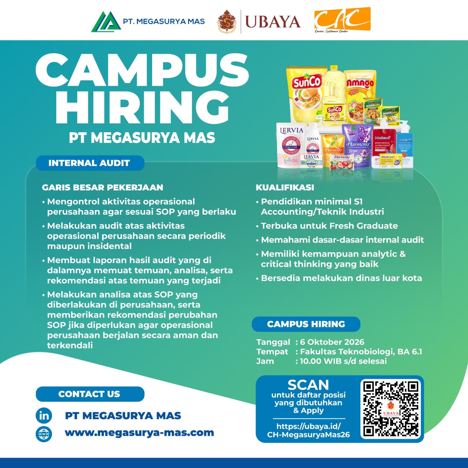 UBAYA: Campus Hiring PT. Megasurya Mas