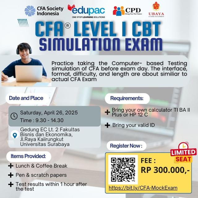 Want to experience CFA Exam, we organize a CBT Simulation
