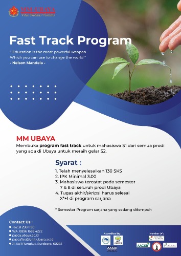 FAST TRAC PROGRAM MAGISTER MANAJEMEN UNIVERSITAS SURABAYA | FBE ...
